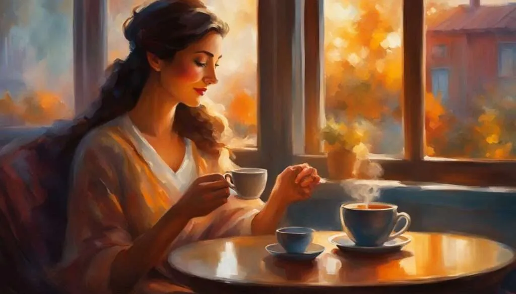 Entspannte Frau mit einer Tasse Kaffee