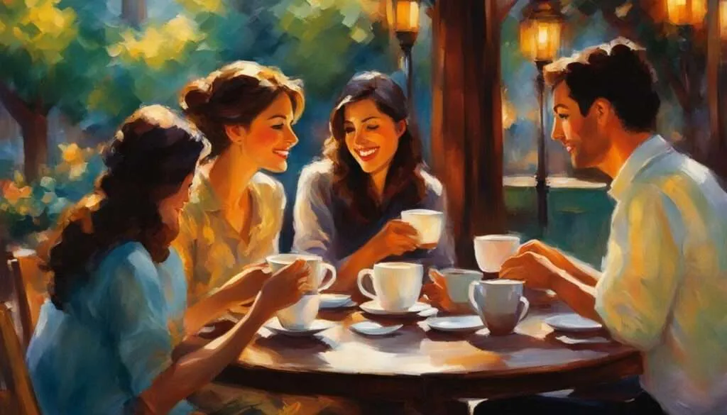 kaffee und gespräche mit freunden