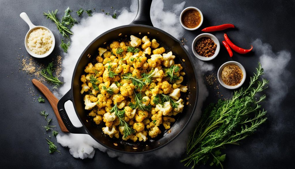 Blumenkohl braten in der Pfanne