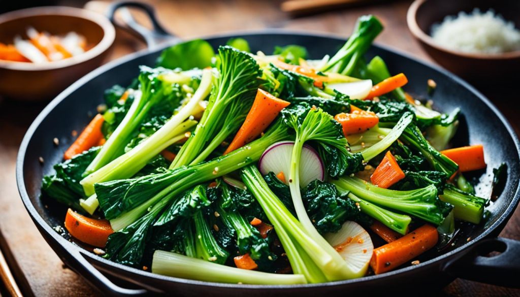 Pak Choi in Wok-Gerichten